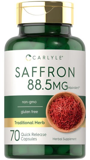 Carlyle 70 Cápsulas De Extracto De Azafrán De 88.5 Mg | Suplemento Sin Omg Y Sin Gluten