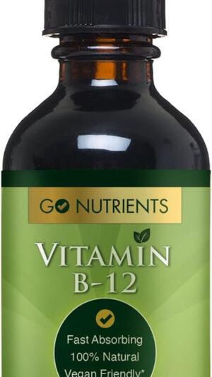 Go Nutrients Gotas De Vitamina B12 Líquida Sublingual (metilcobalamina), Vegana, 2 Onzas