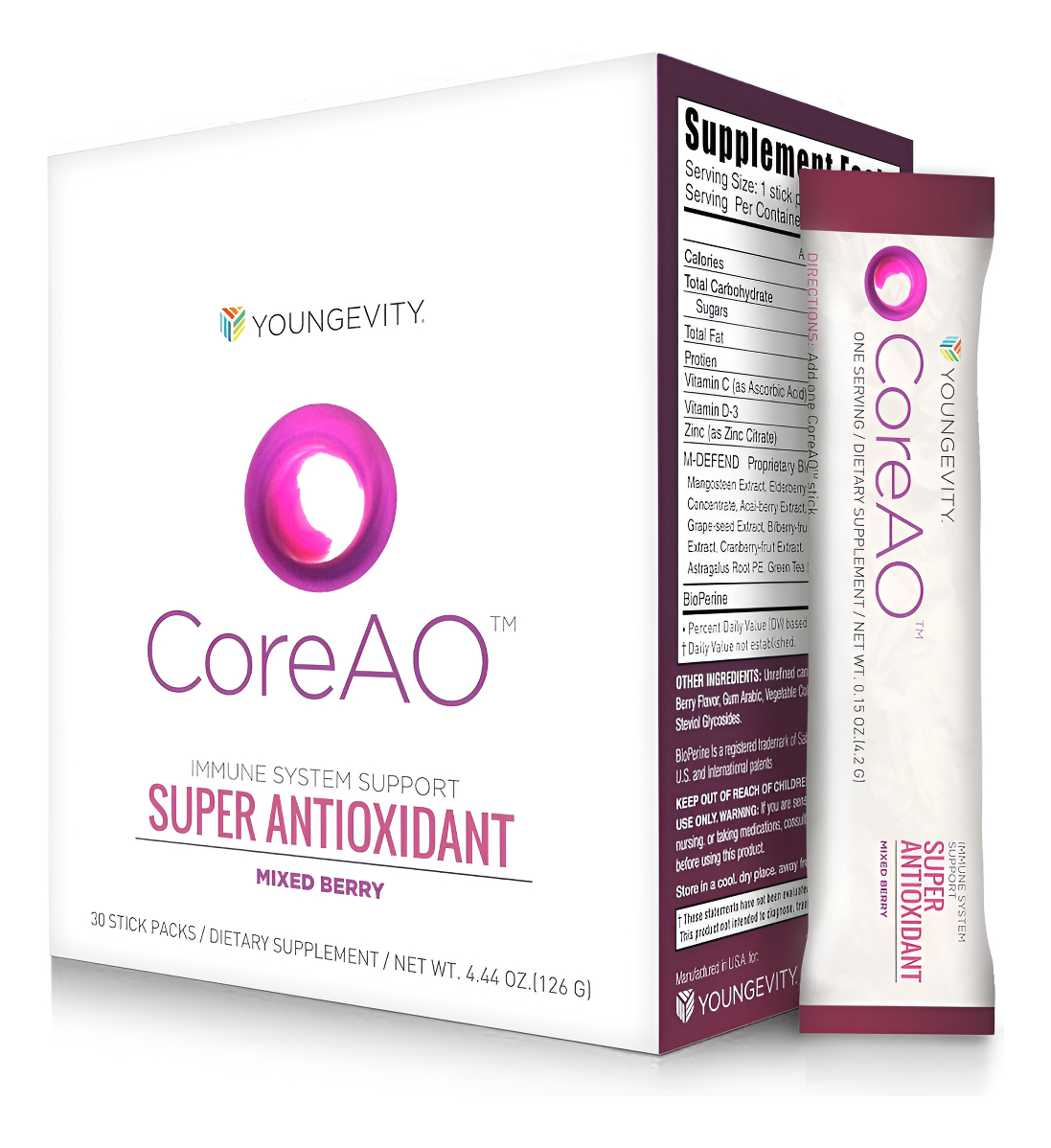 Coreao Stik & Nu Kai Active Gear 30ct Hasta 60 Porciones Antioxidante Con Mangostán