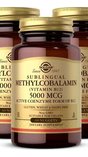 Solgar Metilcobalamina (vitamina B12) 5000 Mcg - 60 Pepitas, Paquete De 3