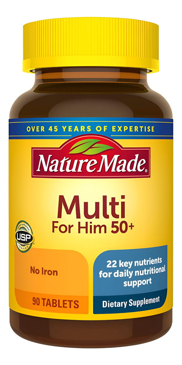 Nature Made Multivitamínico Para Hombres De Más De 50 Años, 90 Tabletas, Para Apoyo Nutricional Diario