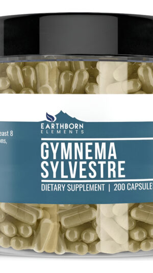Earthborn Elements Gymnema Sylvestre 200 Cápsulas, Puras Y Sin Diluir, Sin Aditivos