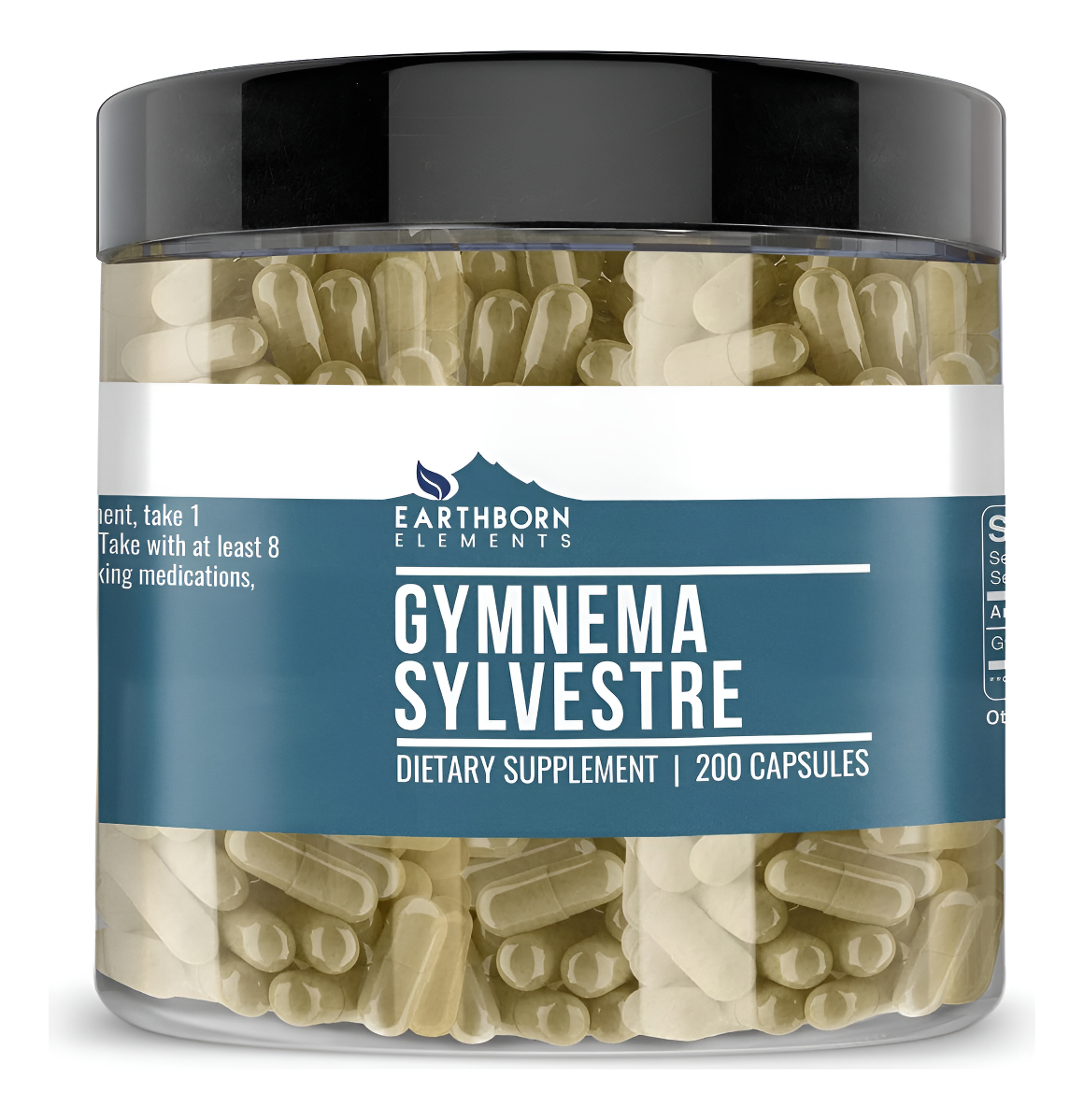 Earthborn Elements Gymnema Sylvestre 200 Cápsulas, Puras Y Sin Diluir, Sin Aditivos