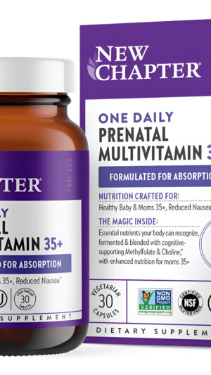New Chapter Vitaminas Prenatales, Suplemento Diario, A Partir De 35 Años Con Metilfolato + Colina, 30 Tabletas