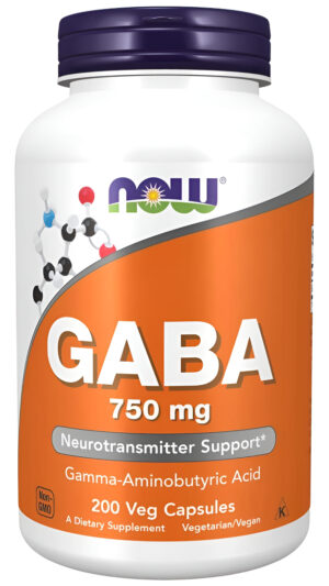 Now Foods Suplemento De Gaba 750 Mg 200 Cápsulas Vegetales