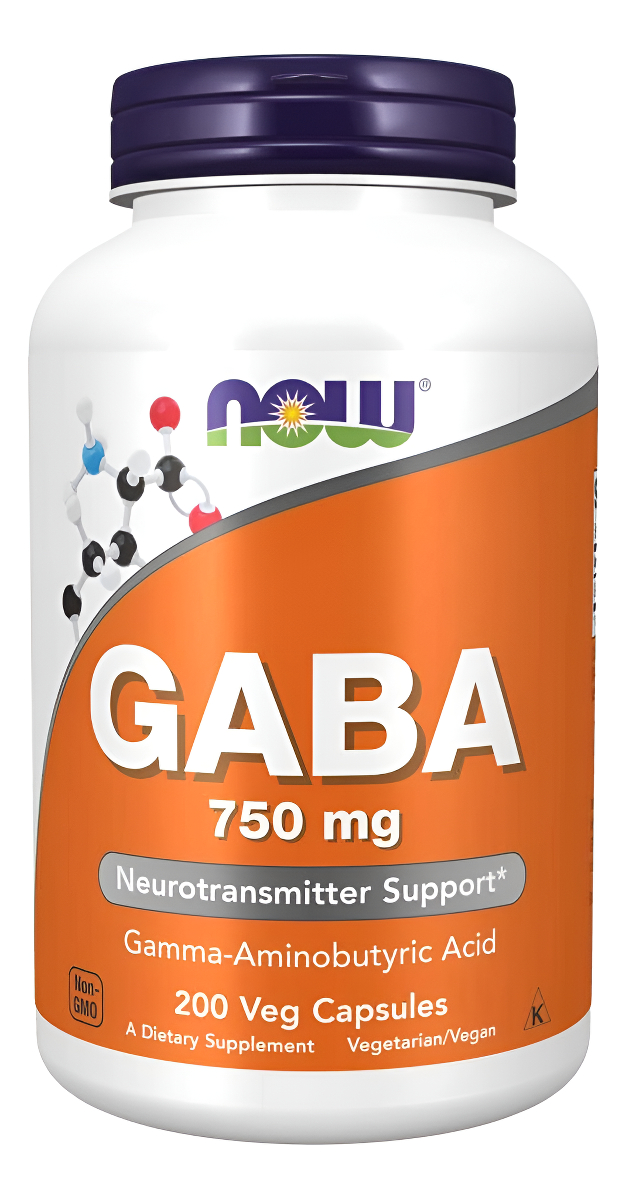 Now Foods Suplemento De Gaba 750 Mg 200 Cápsulas Vegetales