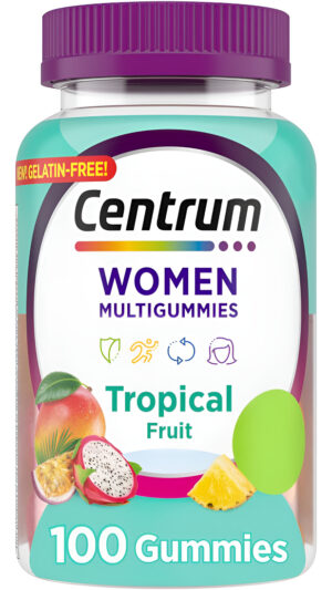Centrum 100 Gomitas Multivitamínicas Para Mujer, Hechas De Sabores Naturales, Suministro Para 50 Días