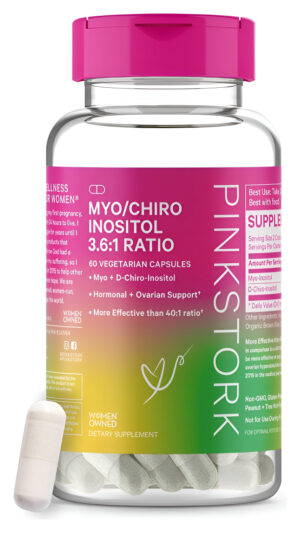Pink Stork Myo-inositol Y D-chiro Inositol 3.6:1, Suplemento De Fertilidad Para Mujeres, 60 Cápsulas