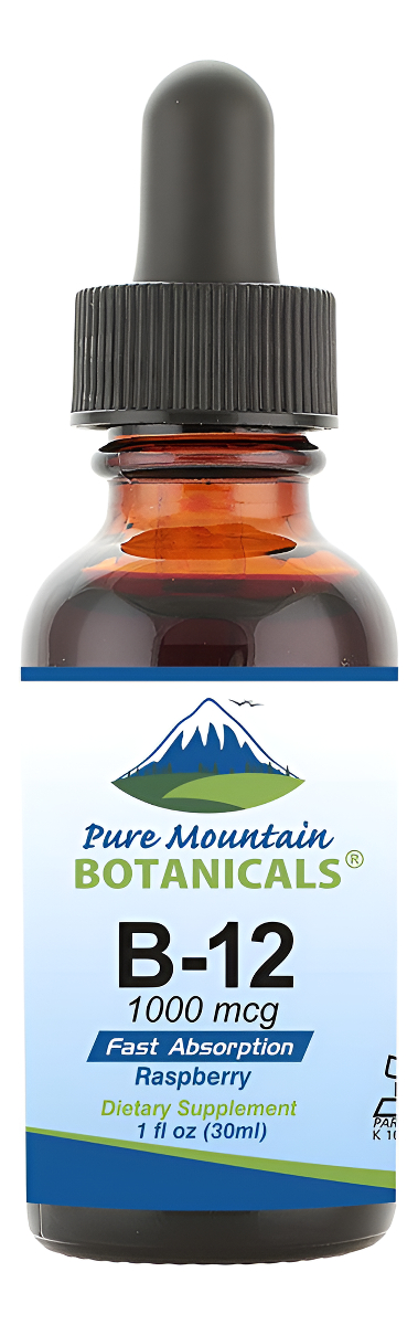 Pure Mountain Botanicals Vitamina B12 1000 Mcg, Gotas Líquidas, 1 Fl. Oz.