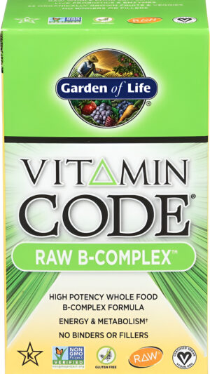 Garden Of Life Raw B Complex Vitamin Code 60 Cápsulas Veganas, Vitaminas De Alta Potencia Para Energía Y Metabolismo