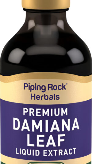 Piping Rock Tintura De Hoja De Damiana | 4 Onzas Líquidas | Gotas De Extracto Líquido De Hierbas | Suplemento Botánico