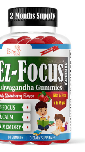 Advance Ashwagandha - Gomitas De Raíz Para Niños Y Adolescentes, Suplementos Cerebrales Para La Memoria Y La Concentrac