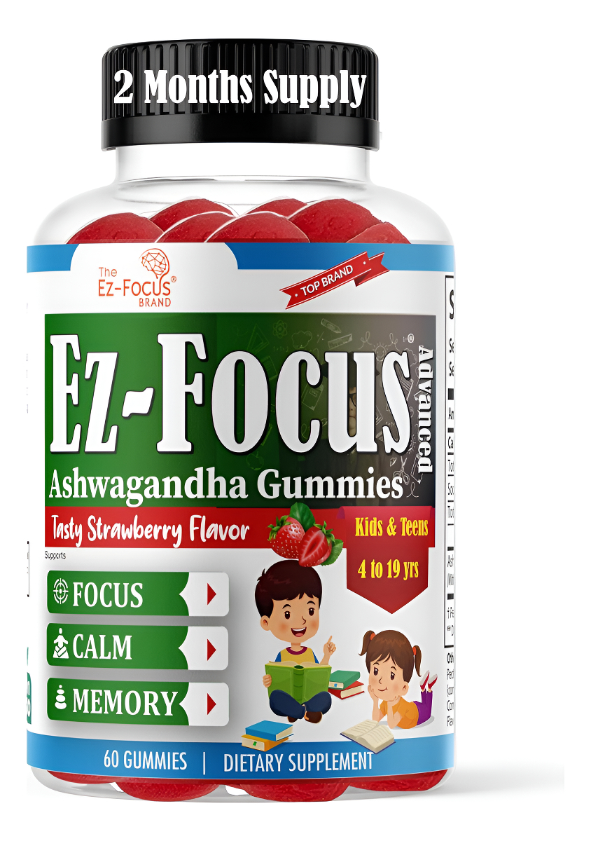 Advance Ashwagandha - Gomitas De Raíz Para Niños Y Adolescentes, Suplementos Cerebrales Para La Memoria Y La Concentrac