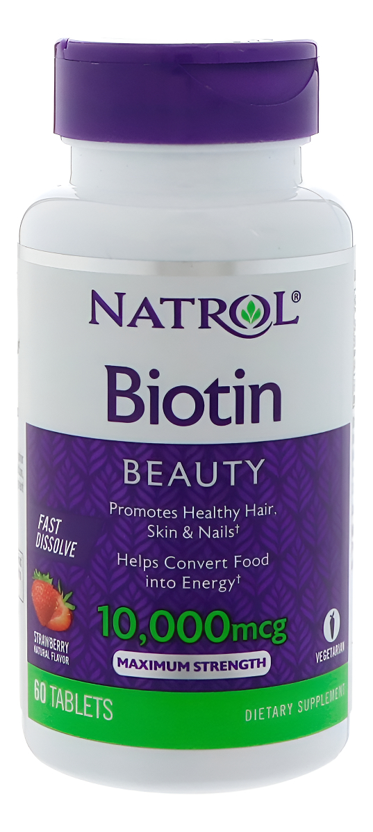 Natrol Biotina A Beauty 10000 Mcg 60 Tabletas De Fácil Disolución, Apoya Para Cabello Saludable