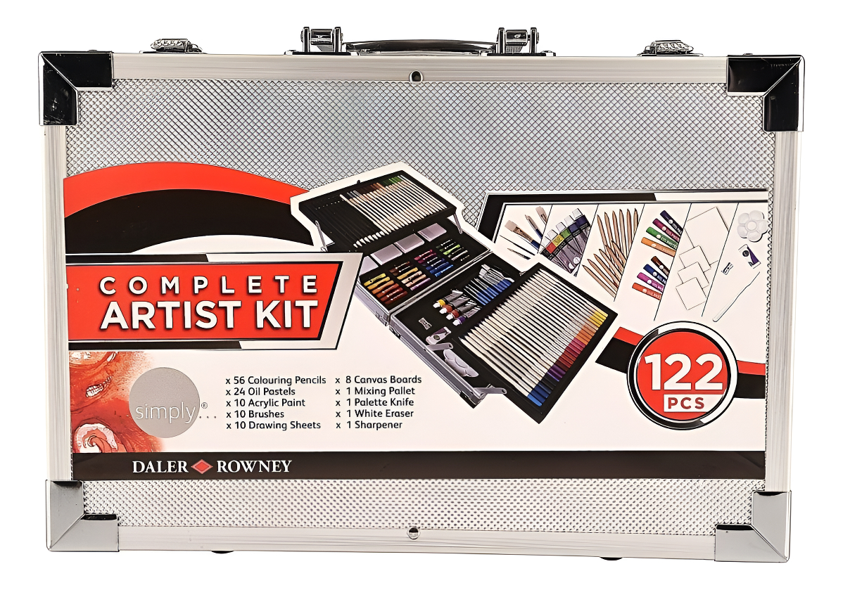 Rowney Kit Artista Completo 122 Pcs Estuche Metal