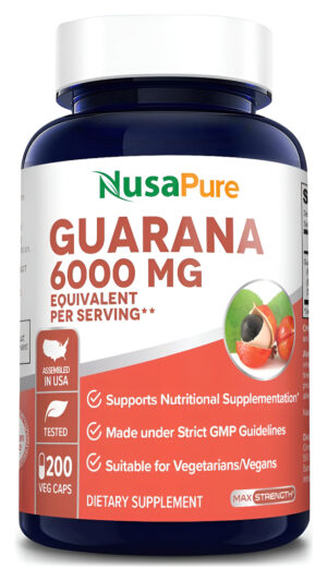 Nusapure Extracto De Guaraná 6000mg 200 Cápsulas Vegetales (sin Omg, Sin Gluten)