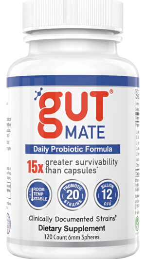 Gut Mate® Probióticos - Cepas Clínicamente Documentadas - 15 Veces Más Eficaces Que Las Cápsulas Estándar - Microperlas