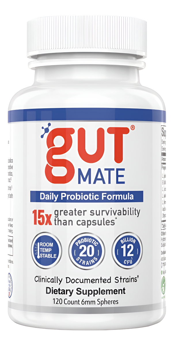 Gut Mate® Probióticos - Cepas Clínicamente Documentadas - 15 Veces Más Eficaces Que Las Cápsulas Estándar - Microperlas