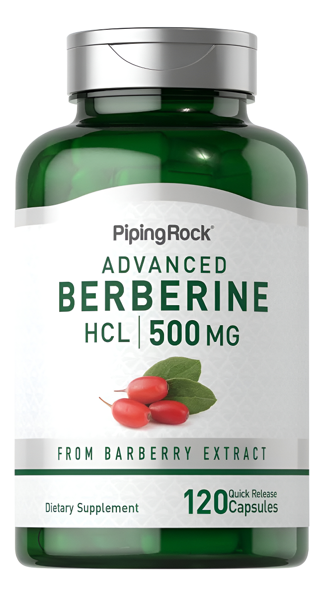 Piping Rock Berberina Hcl 500mg | 120 Cápsulas | Suplemento De Extracto De Agracejo | Sin Omg, Sin Gluten