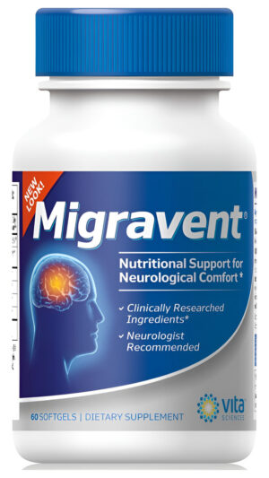 Vita Sciences, Suplemento Natural Para Migrañas Migravent, Fórmula Avanzada Potente Para Aliviar Migrañas, Recomendada