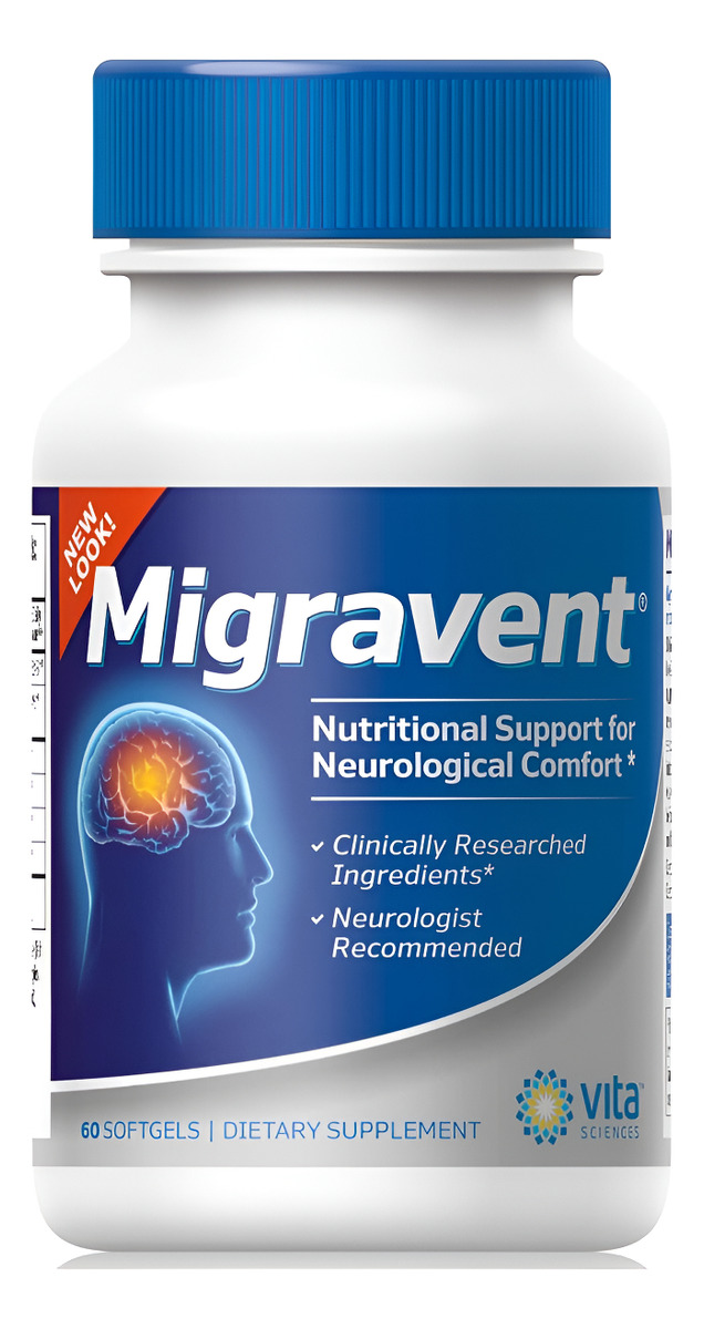 Vita Sciences, Suplemento Natural Para Migrañas Migravent, Fórmula Avanzada Potente Para Aliviar Migrañas, Recomendada