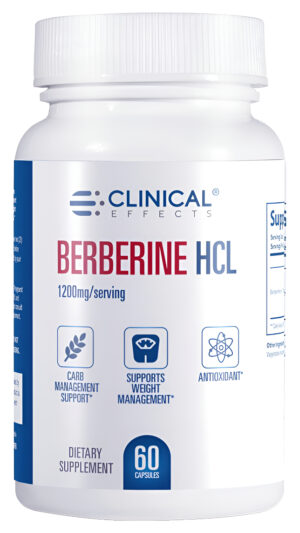 Clinical Effects Berberina Hcl - Berberina Pura 1200 Mg - Soporte Hepático - Suplemento Vegano - 60 Cápsulas Vegetales