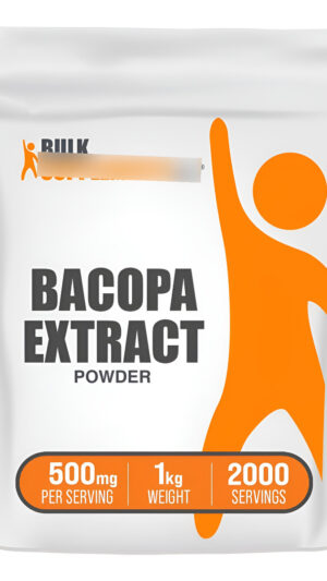 Bulksupplements Suplemento De Bacopa Monnieri En Polvo, Vegano Y Sin Gluten, 500 Mg Por Porción, 2.2 Lbs