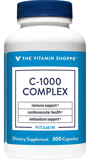 The Vitamin Shoppe Complejo C-1000 1,000 Mg, Antioxidante Que Apoya La Salud Inmune Y Cardiovascular (300 Cápsulas)