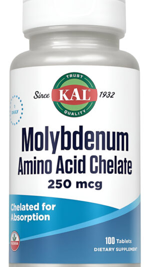 Kal Tabletas Quelatadas De Molibdeno De 250 Mcg, 100 Unidades