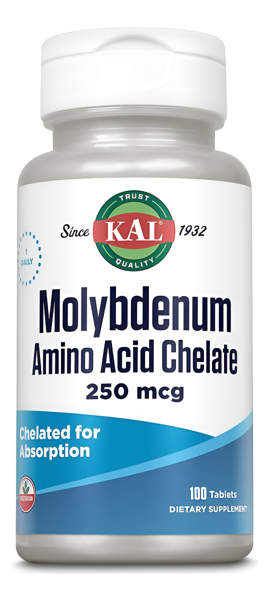 Kal Tabletas Quelatadas De Molibdeno De 250 Mcg, 100 Unidades