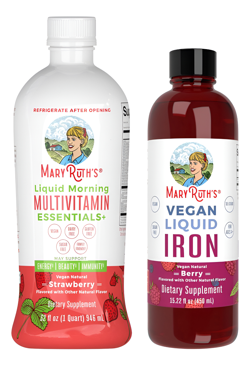 Maryruth's - Multivitamínico Líquido De Fresa Para Adultos Y Niños Y Suplemento De Hierro Líquido Para Mujeres, Hombres
