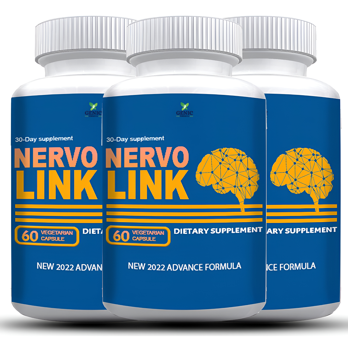 Nervo Link Memory Support Suplemento Dietético (oficial) 3 Botellas - 60 Cápsulas Por Botella
