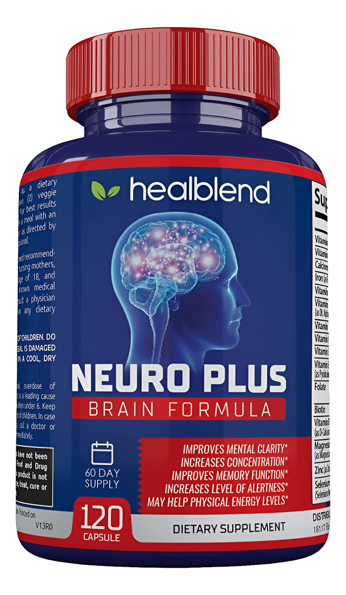 Fórmula Neuro Plus Brain & Focus - Suplemento Nootrópico Para El Cerebro, Apoya La Salud Cerebral, La Claridad Mental Y
