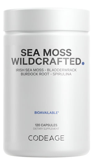 Codeage Musgo Marino Irlandés Crudo, Chondrus Crispus, Algas Marinas De Vejigera, Raíz De Bardana, Algas Espirulina, Pi