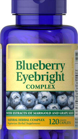 Puritan's Pride Complejo Prémium Blueberry Eyebright, Extractos De Caléndula Y Semilla De Uva, 120 Cápsulas Recubiertas