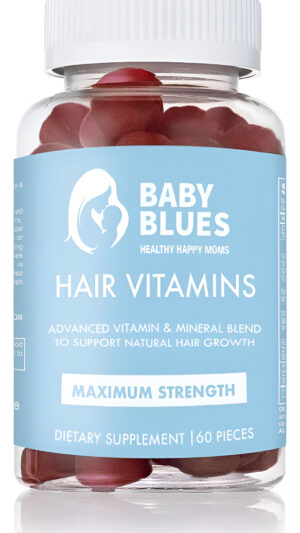 Baby Blues Vitaminas Posparto Para La Caída Del Cabello: Gomitas De Maracuyá Con Biotina, Colágeno Y Folato
