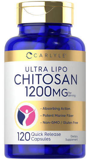Carlyle Suplemento De Quitosano De 1200 Mg | 120 Cápsulas De Liberación Rápida | Sin Omg, Sin Gluten | Ultra Lipo