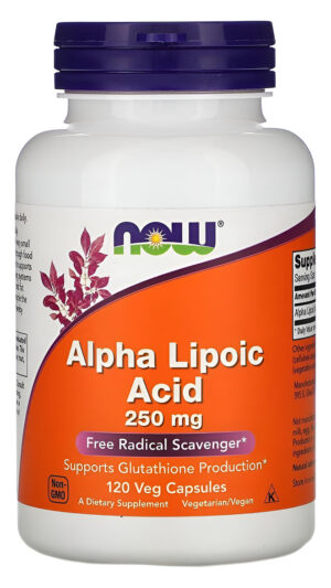 Cápsulas Now Foods Alpha De Ácido Lipoico, 250mg, 120 Capsulas