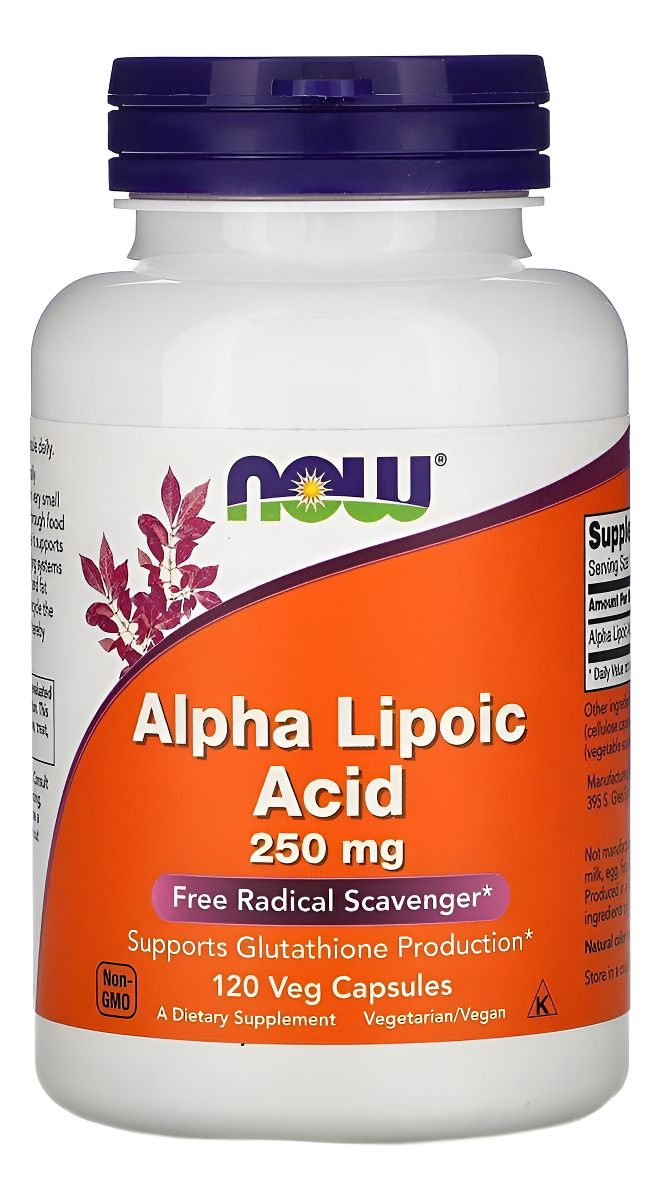 Cápsulas Now Foods Alpha De Ácido Lipoico, 250mg, 120 Capsulas