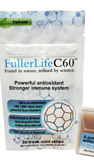 Fullerlifec60 Carbon 60 Tiras Solubles Antioxidantes | Refuerzo De Inmunidad | C60 Puro 99.99% Libre De Solventes |