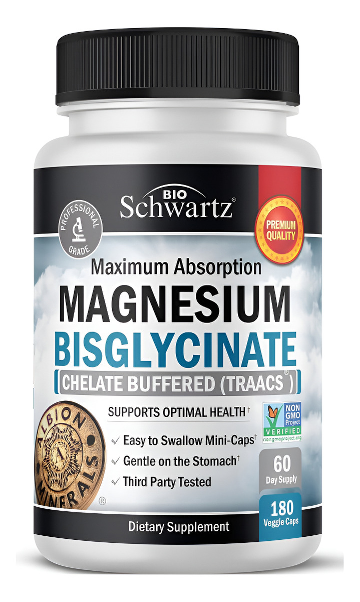 Bioschwartz Bisglicinato De Magnesio Quelado 180 Cápsulas
