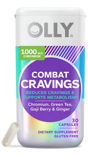 Olly Combate Los Antojos, Metabolismo Y Suplemento De Apoyo Energético, 1000 Mcg De Cromo, Té Verde, Bayas De Goji, Jen