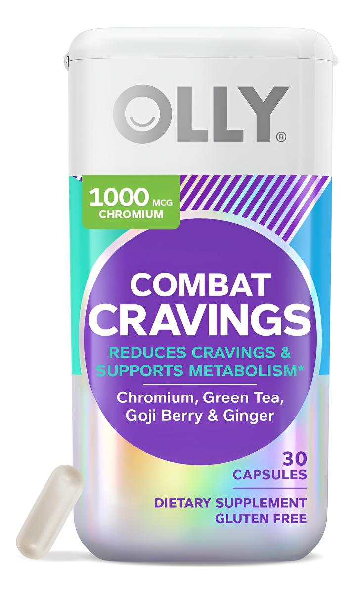 Olly Combate Los Antojos, Metabolismo Y Suplemento De Apoyo Energético, 1000 Mcg De Cromo, Té Verde, Bayas De Goji, Jen