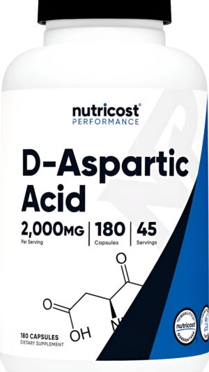 Nutricost Cápsulas De Ácido D-aspártico (daa) De 2000 Mg Por Porción (180 Cápsulas) - Suplemento Sin Omg