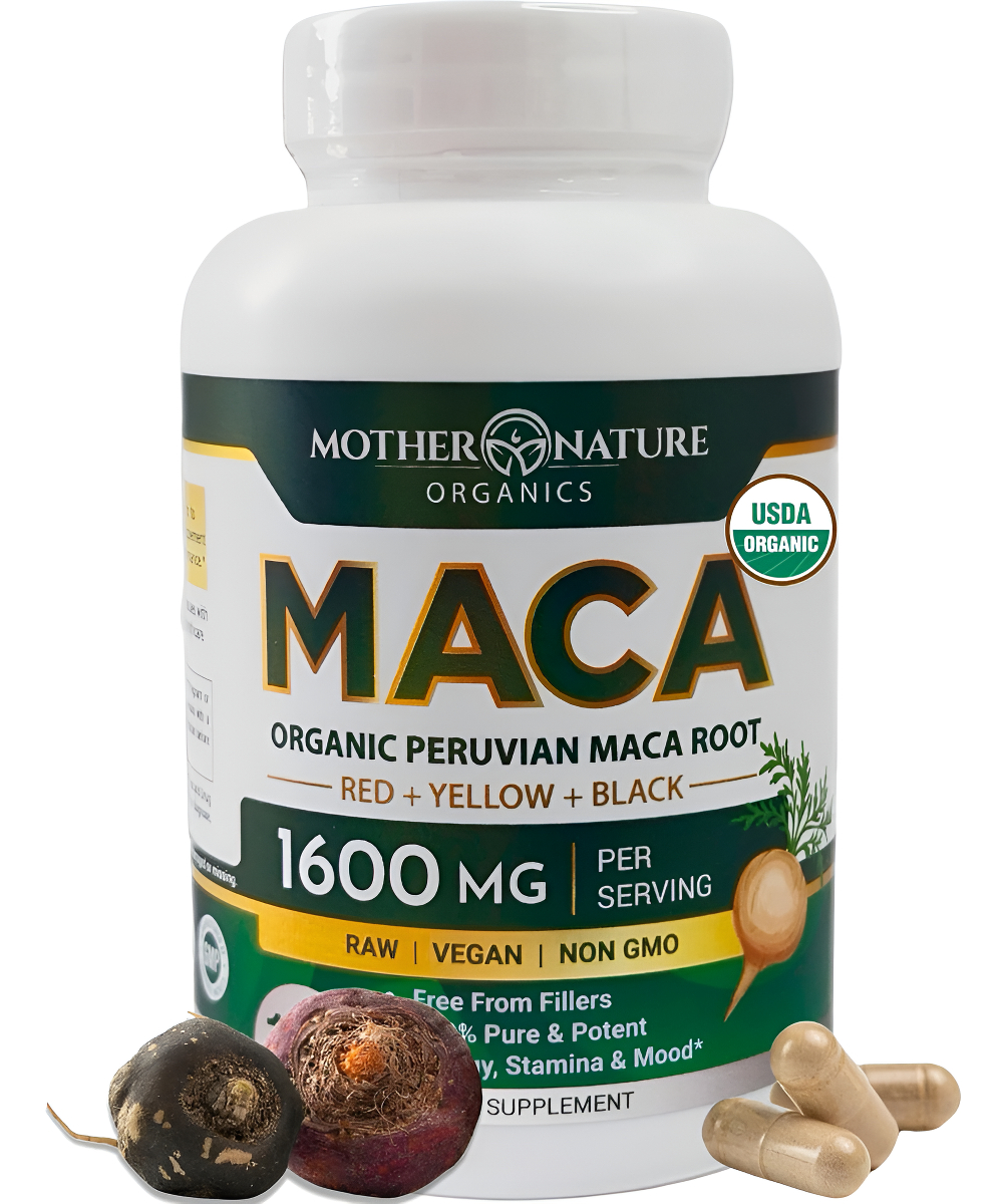 Raíz De Maca Orgánica De 1600 Mg | Cápsulas De Raíz De Maca Negra Roja Amarilla Para Mujeres Y Hombres | Maca Peruana F