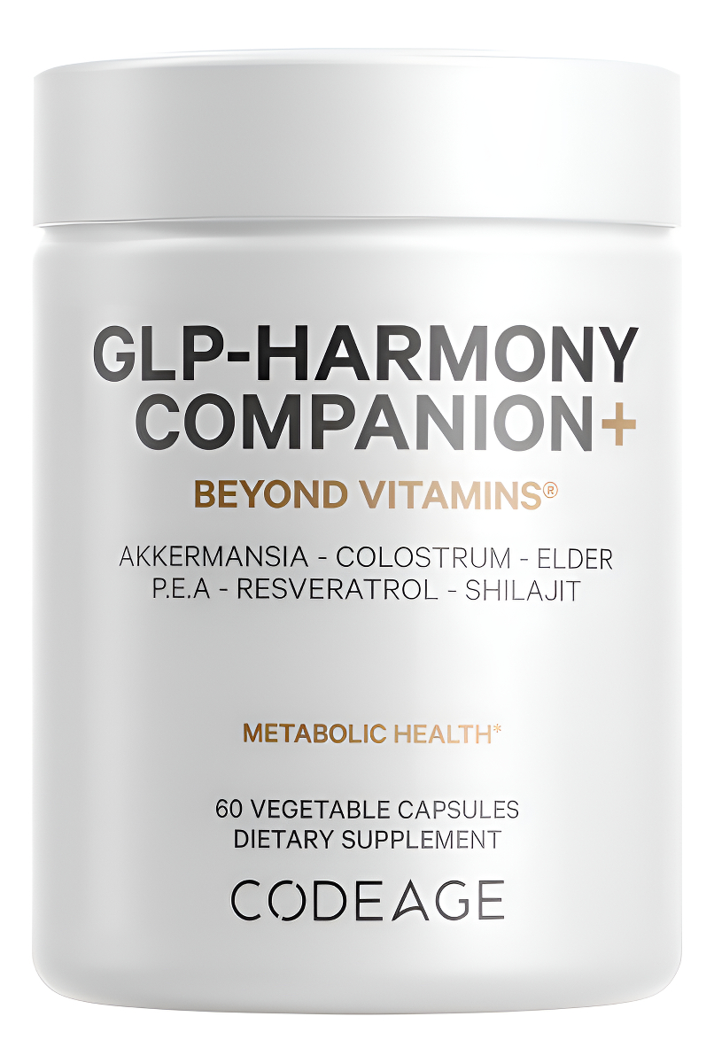 Codeage Glp-harmony Companion+ Suplemento - Apoyo Agonista Glp-1 - Melena De León, Guisante, Calostro, Shilajit, Akkerm