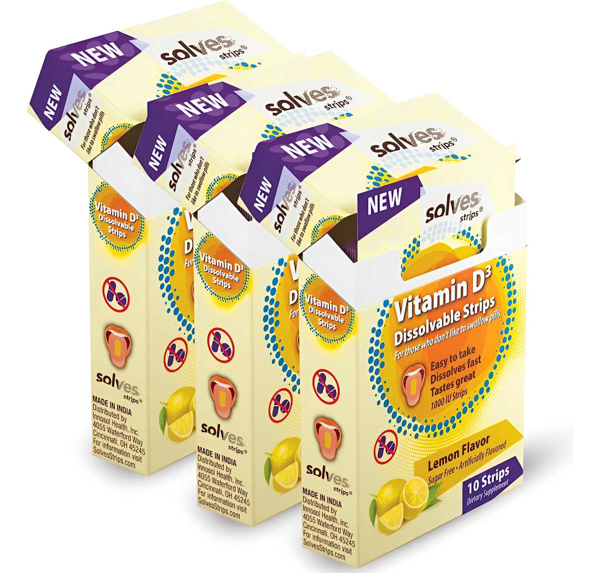 Resuelve Strips Quick Vitamin D3 Absorción Sabor De Ráfag