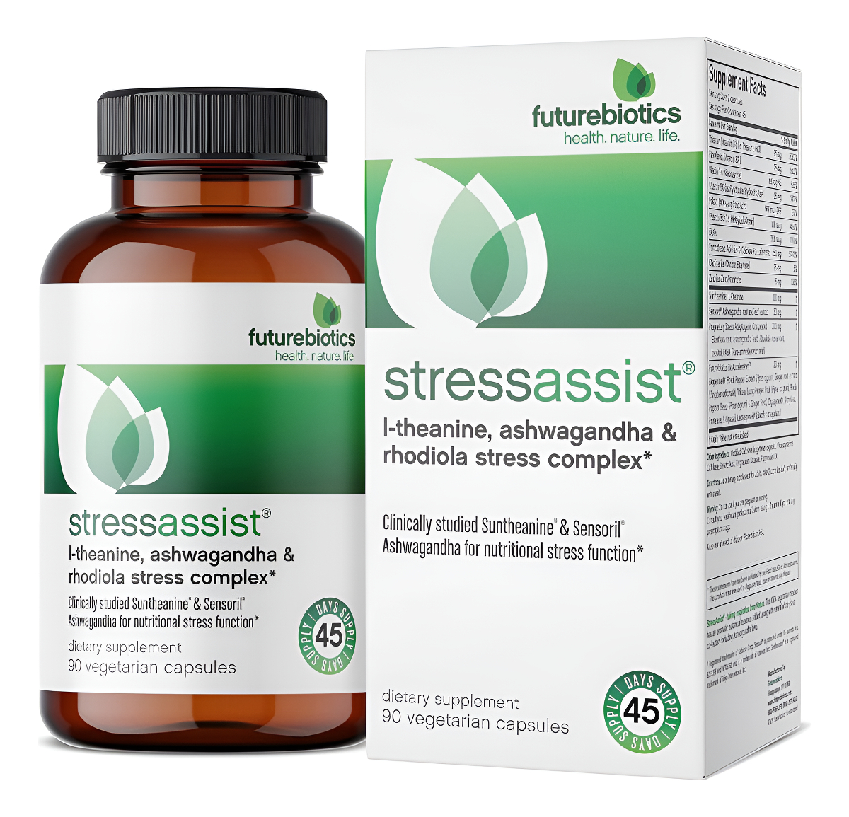 Futurebiotics Stressassist L-teanina Ashwagandha Y Rhodiola Rosea Stress Complex - Función Natural Nutricional Estrés 9
