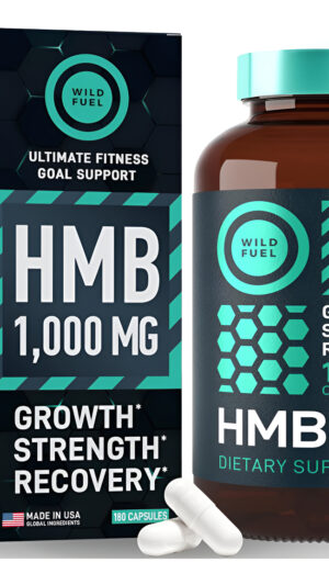 Wild Fuel Suplemento De Hmb Y Vitamina D3 - 1,000 Mg De Apoyo Físico - 3 Meses 180 Cápsulas