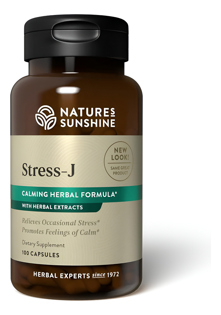 Nature's Sunshine Stress-j, Fórmula Calmante Herbal, 100 Cápsulas